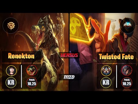 Sword RENEKTON (Mid) [Press the Attack] VS TWISTED FATE - Challenger KR Patch 10.25