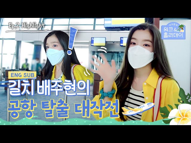 [#아이린의워크앤홀리데이]  1주차 하이라이트 EP02 | “죄송하지만 저는 혼자서 아무데도 못 가요🤖” 길치 배주현의 공항 탈출 대작전! #IRENE (SUB)