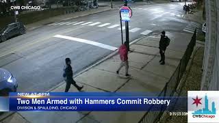 VIDEO: Man robbed by 2 who appear to be armed with hammers in Chicago