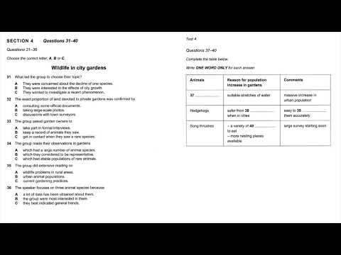 Wildlife in city gardens | IELTS LISTENING TEST | SECTION-4