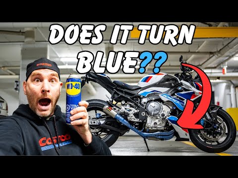 USING WD-40 ON MY M1000R AKRAPOVIC TITANIUM EXHAUST!!