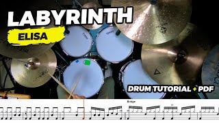 Labyrinth | ELISA Drum Tutorial + PDF (Steve Smith) #484