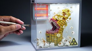 How to Make a Monster Corn Turning Into Popcorn Diorama