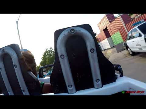 Back row point of view footage of Backlot Stunt Coaster