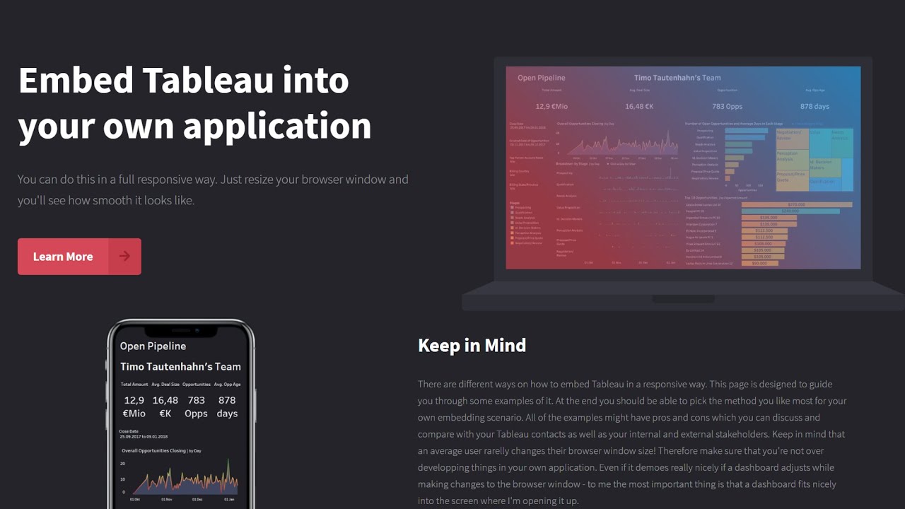 Embedding Tableau Responsively