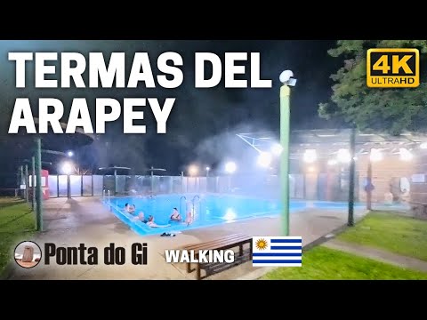 CAMINANDO de NOCHE por EL RELAX de TERMAS DEL ARAPEY invierno 2025 SALTO - URUGUAY #walking TOUR  4K