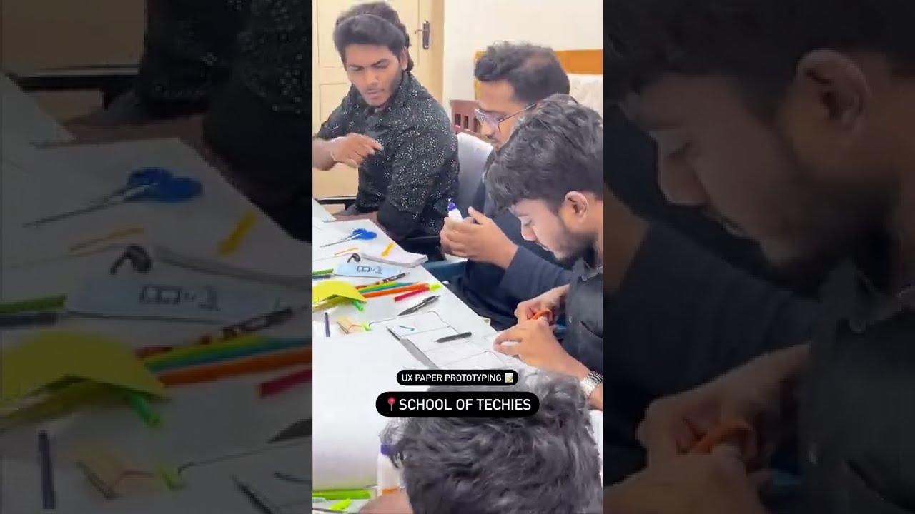 UX students working on Paper Prototype @schooloftechies