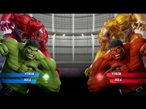 Venom & Hulk VS Venom & Red Hulk - Marvel vs Capcom Infinite | 4K