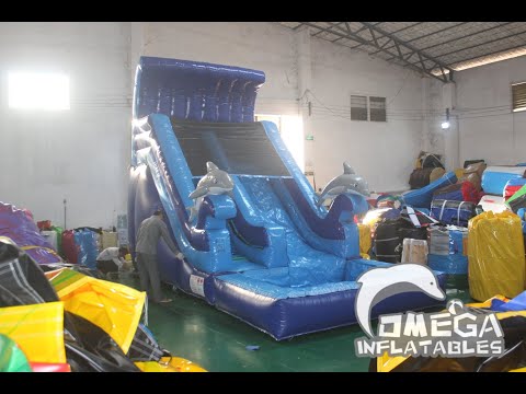15FT Inflatable Dolphin Water Slide