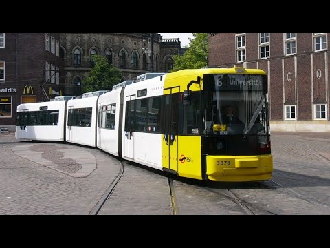Vorbeifahrt GT8N 3078 e GT4f 3542/GB4f 3734 BSAG Bremen 2007