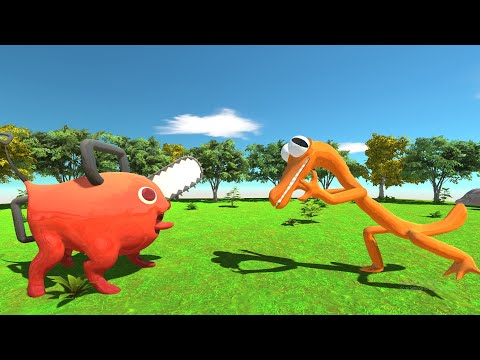 Who Will Win? Pochita vs Rainbow Friends Orange - Animal Revolt Battle Simulator