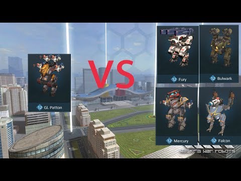 Patton vs Falcon Bulwark Mercury and Fury Custom test war robots 2018