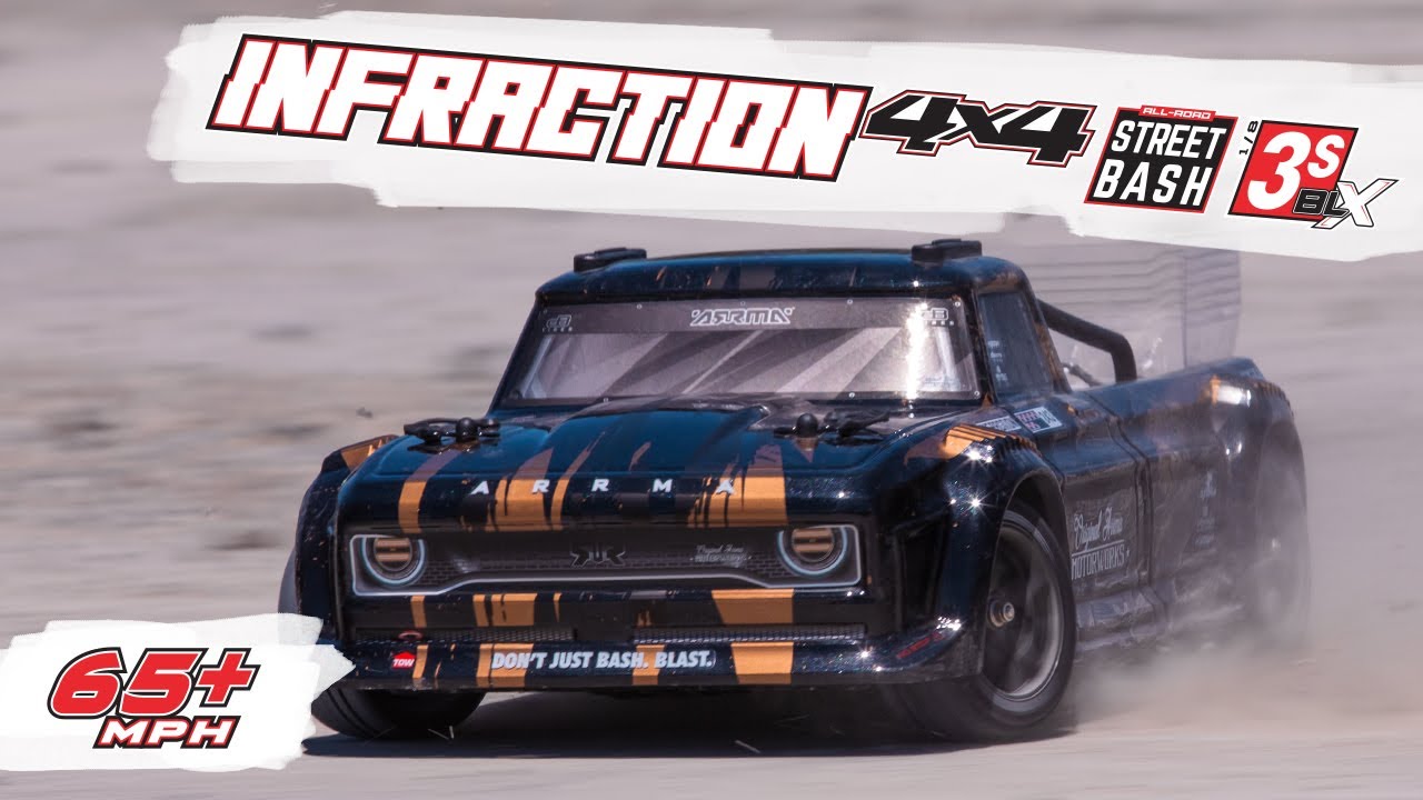 RC auto Arrma Infraction 3S BLX 1:8 RTR, zlaté