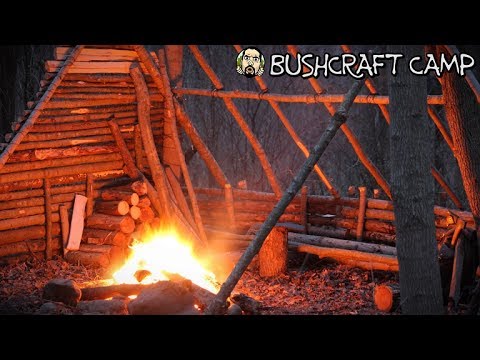 Making a Bushcraft Camp: Fire Pit, Cooking Rock, Raised Bed (Part 4)