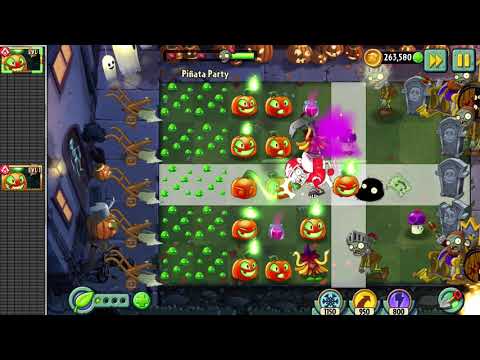 Plants vs Zombies 2 gameplay - Piñata Party - 31th October 2021
