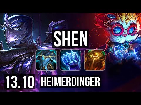 SHEN vs HEIMERDINGER (TOP) | 6/0/11, 1.3M mastery, 300+ games, Dominating | KR Grandmaster | 13.10