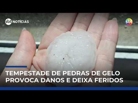 Tempestade de granizo provoca estragos e prejuízo no sul do Brasil | #SBTNotícias