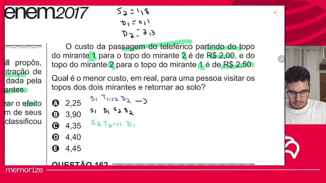 Resolução em Vídeo — Questão 163 ENEM 2017