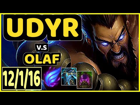 MALRANG (UDYR) vs OLAF - 12/1/16 KDA JUNGLE CHALLENGER GAMEPLAY - KR