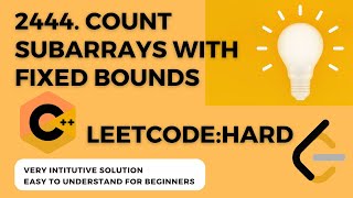 YouTube video 'LeetCode Hard | Intuition Explained | 2444 Count Subarrays With Fixed Bounds'