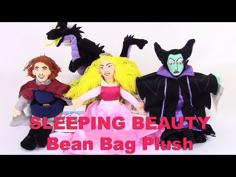 Disney SLEEPING BEAUTY Bean Bags (Set of 4) Stuffed Plush Value Toy Review - BBToyStore.com