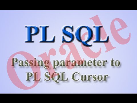 Passing parameter to pl sql Cursors.