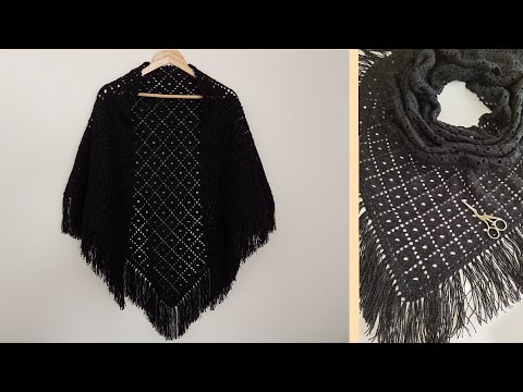 easy triangle crochet shawl / crochet shawl pattern