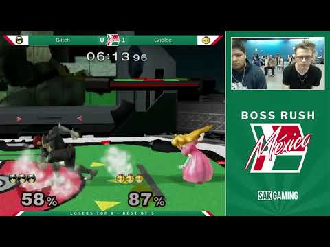 Boss Rush Mexico Losers Top 8 - Glitch (Captain Falcon) vs Gridloc (Peach)