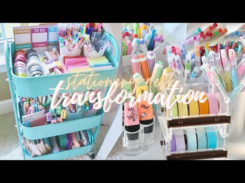 Desk + stationery organization makeover ✨🍃