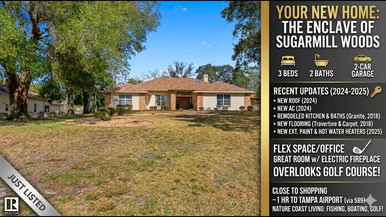 Cinematic tour: NEW Roof & AC! Tour this Fully Updated 3BR/2BA Home in Homosassa Florida MLS#851469
