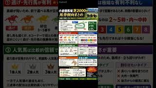 小倉競馬場　小倉芝2000m データ分析　馬券傾向　#競馬予想 #中央競馬予想 #競馬 #horse #馬場