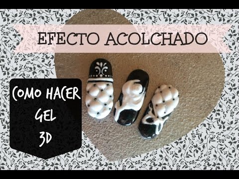 Como hacer Gel 3D y diseño efecto acolchado