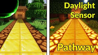 How to Make a Daylight Sensor Pathway with Redstone Lamps | Minecraft Redstone Engineering Tutorial