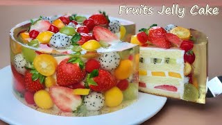 컵 계량 / 과일 젤리 치즈케이크 / Amazing cake / Beautiful Fruit Jelly Cheesecake Recipe / Vanilla Sponge Cake