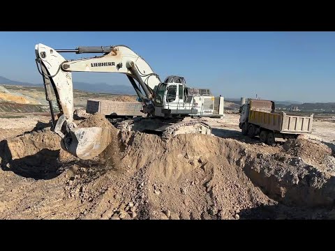 Liebherr 984 Excavator Loading Trucks With Two Passes - Labrianidis Mining Works