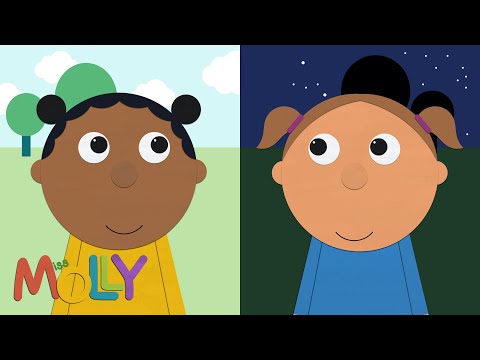 Day and Night Opposites Song | The ALPHABET Kids | Miss Molly Songs