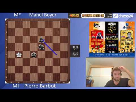 Roi, Fou et Cavalier vs. Roi : Technique Jules Moussard et technique Pierre Barbot.