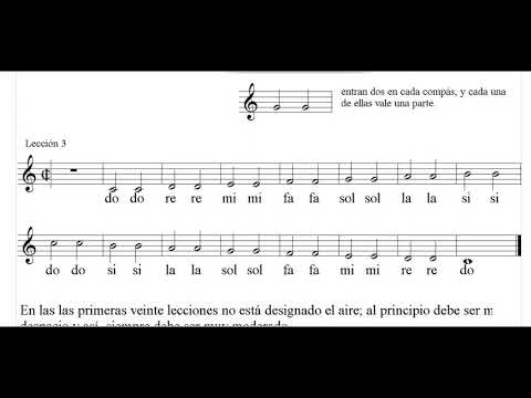 Método de solfeo Hilarión Eslava, lección 1,2 y 3, con comentarios