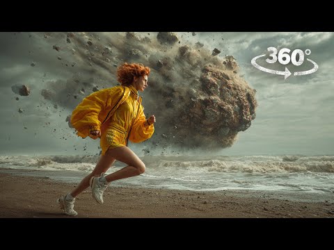 360° Asteroid Apophis falls 2029: tsunami and meteor shower in the office  VR 360 Video