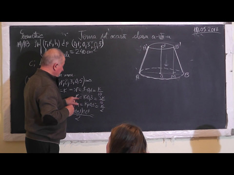 2/3 1497 Trunchi de con circular drept Sectiune axiala Sectiune cu un plan paralel cu baza - Clasa 8
