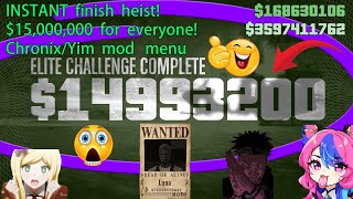 Download Lagu GTA ONLINE 1.70: INSANE $15M Heists + Instant Finish 💥 (Chronix/Yim Menu) Thumbnail