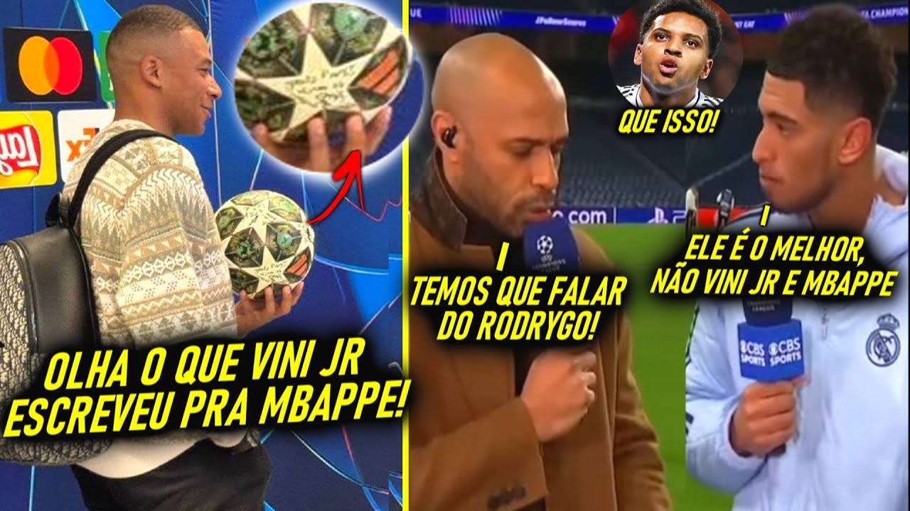 VINI JR ESCREVEU ISSO pra MBAPPE! - A INCRÍVEL CONVERSA de BELLINGHAM e HENRY sobre RODRYGO!