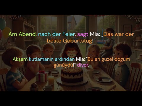 A1/A2 Almanca Hikaye Dinle - Die Geburtstagsfeier von Mia