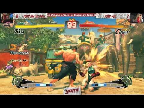Winner's Finals: YOMI Joel (Ryu) vs. YOMI RM SaltFace (Cammy) - USF4; Capcom/Anime Week 1