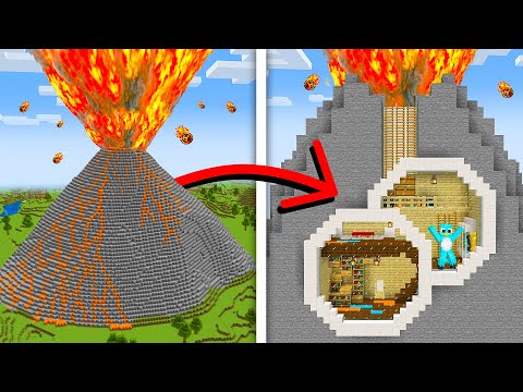 I Built a Working Volcano House in Minecraft