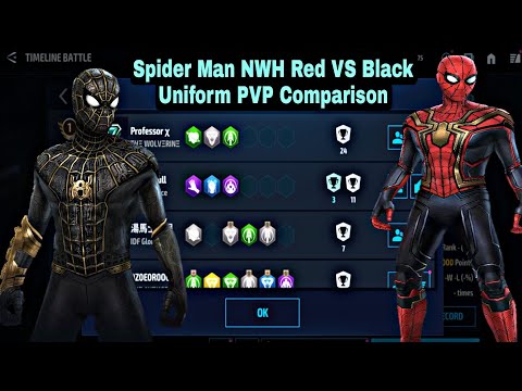 Spider Man NWH Red VS Black Uniform PVP Comparison - Marvel Future Fight
