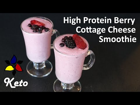High Protein Berry Cottage Cheese Smoothie - Keto Breakfast