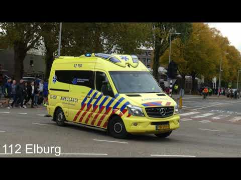 [Ambulance rijdt verkeerd] Ambulance 13-150 met spoed naar een koelbad tijdens de Maraton Amsterdam