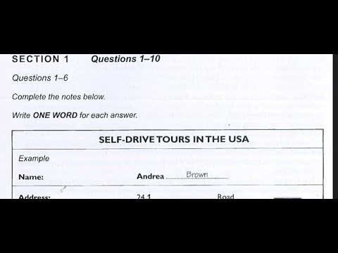 Self Drive Tours in the USA | Cambridge 10 Listening Test 1 SECTION 1 | #listeningpracctice