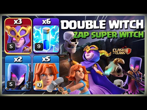 Th13 Super Witch Smash | Th13 Zap Super Witch | Most Powerful Th13 Super Witch Attack Strategy coc